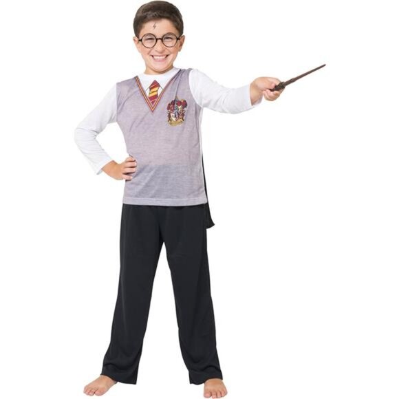 Harry Potter Intimo Big Boys Gryffindor Uniform With Cape 3 Piece Pajama Set - Picture 1 of 8
